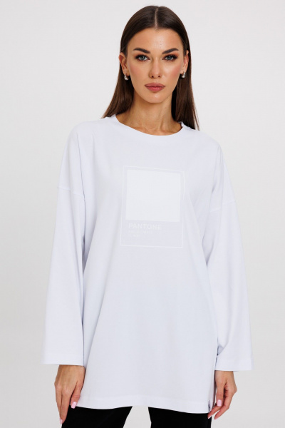 Джемпер женский демисезонный с ярким принтом из хлопка Kivviwear 4246.13 - фото 8