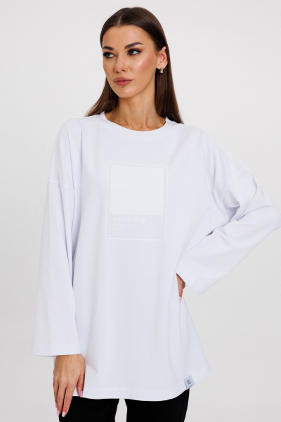 Джемпер женский демисезонный с ярким принтом из хлопка Kivviwear 4246.13 - фото 1