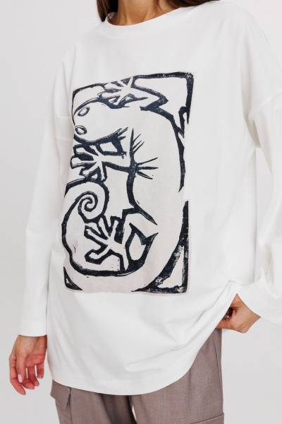 Джемпер женский демисезонный с оригинальным дизайном из хлопка Kivviwear 4246.14 - фото 8