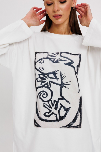 Джемпер женский демисезонный с оригинальным дизайном из хлопка Kivviwear 4246.14 - фото 7