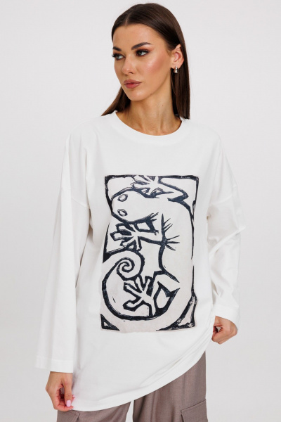 Джемпер женский демисезонный с оригинальным дизайном из хлопка Kivviwear 4246.14 - фото 3