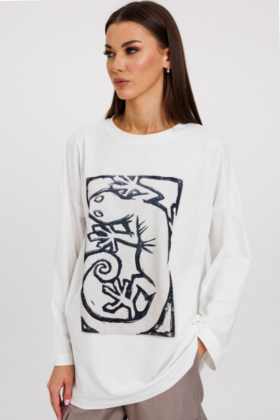 Джемпер женский демисезонный с оригинальным дизайном из хлопка Kivviwear 4246.14 - фото 1