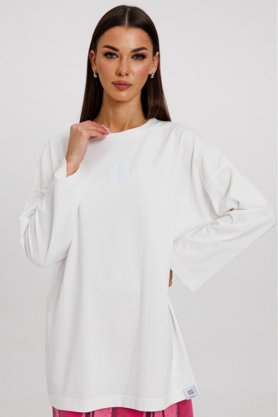 Джемпер женский демисезонный с ярким принтом из хлопка Kivviwear 4246.15 - фото 4