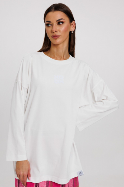 Джемпер женский демисезонный с ярким принтом из хлопка Kivviwear 4246.15 - фото 1