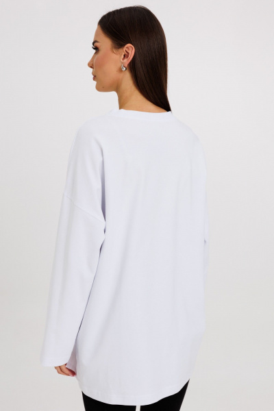 Классический джемпер с яркими принтами и удлинённым рукавом Kivviwear 4246.16 - фото 8