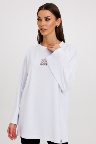 Классический джемпер с яркими принтами и удлинённым рукавом Kivviwear 4246.16 - фото 5