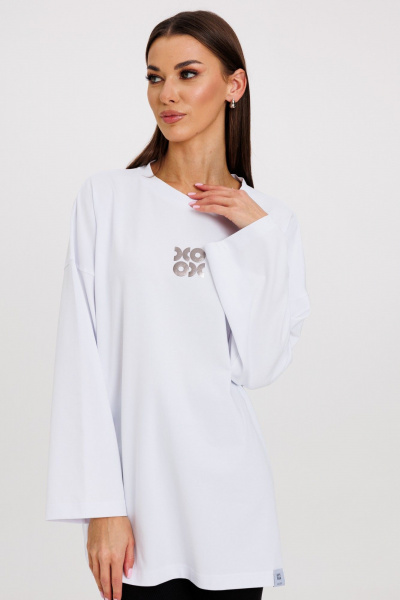 Классический джемпер с яркими принтами и удлинённым рукавом Kivviwear 4246.16 - фото 1