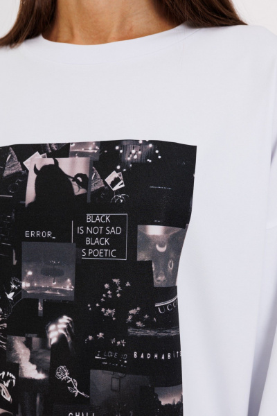 Повседневный джемпер с принтами из трикотажа Kivviwear 4246.17 - фото 7