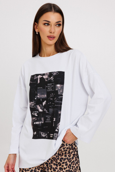 Повседневный джемпер с принтами из трикотажа Kivviwear 4246.17 - фото 3