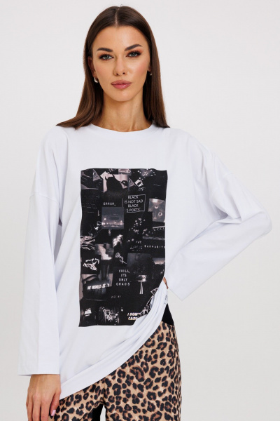 Повседневный джемпер с принтами из трикотажа Kivviwear 4246.17 - фото 1