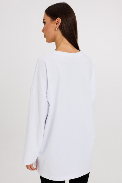 Стильный джемпер с яркими принтами и удлинённым рукавом Kivviwear 4246.18 - фото 8