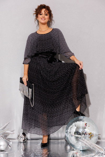 Платье Anastasia 063.2 черно-серый - фото 9