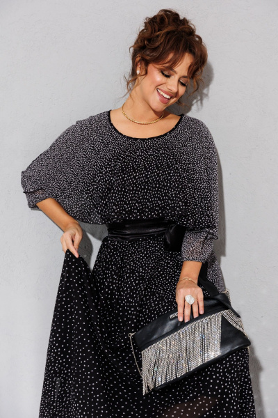 Платье Anastasia 063.2 черно-серый - фото 8