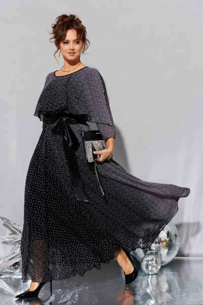 Платье Anastasia 063.2 черно-серый - фото 4