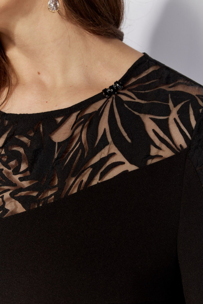 Стильное платье из органзы с кокетками и разрезом TAiER 1326 - фото 5