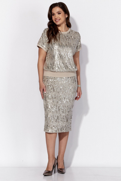 Нарядное платье из трикотажа с мерцающим эффектом TAiER 1331 - фото 6