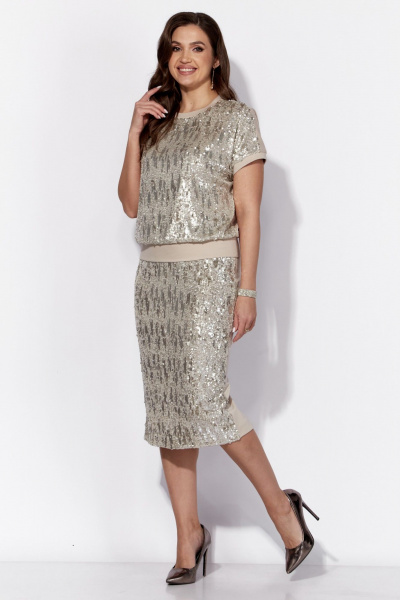 Нарядное платье из трикотажа с мерцающим эффектом TAiER 1331 - фото 5