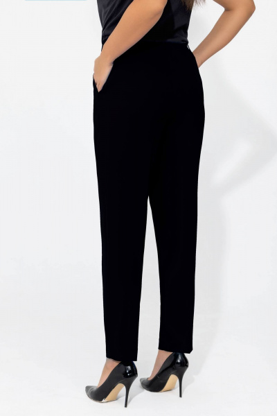 Деловой костюм из текстиля с принтом для больших размеров Gold Style 2675 черный - фото 8