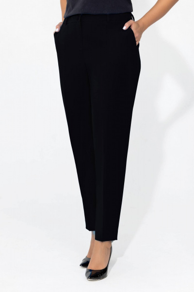 Деловой костюм из текстиля с принтом для больших размеров Gold Style 2675 черный - фото 7