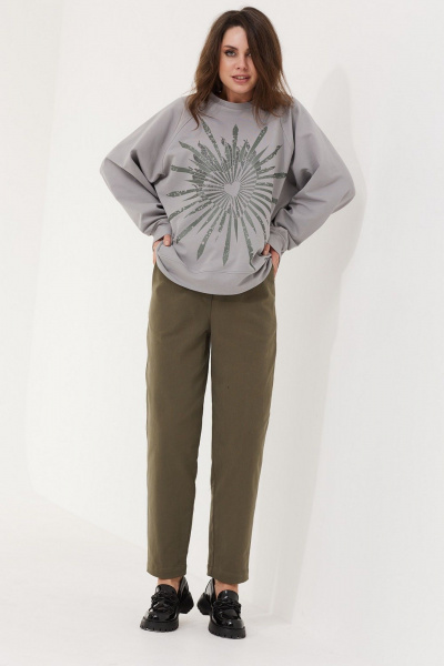 Свитшот из трикотажа с комфортной посадкой MG Wear 2215 серый - фото 5