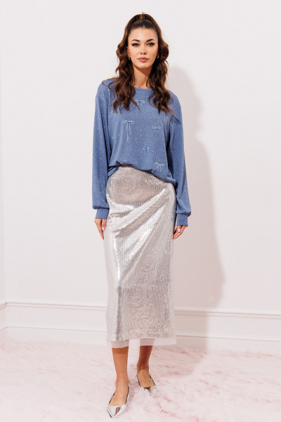 Джемпер Butеr 2997 голубой - фото 6