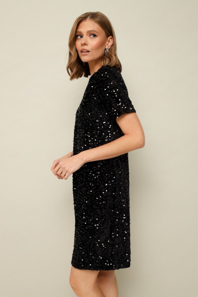 Платье-футляр из пайеток на основе велюра короткое PUR PUR 11-256 - фото 4