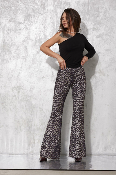 Черный трикотажный топ с одним плечом MG Wear 2220 черный - фото 1