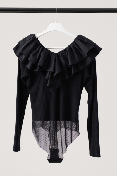 Джемпер женский трикотажный с длинным рукавом на каждый день Панда 196940w черный - фото 2