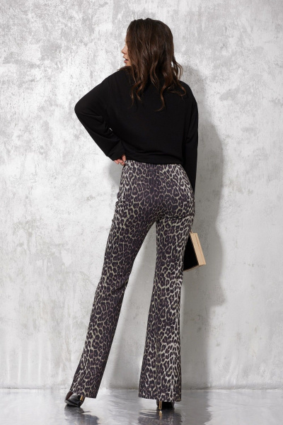 Брюки с потайной молнией и леопардовым принтом MG Wear 4137 леопард_с_блеском - фото 4