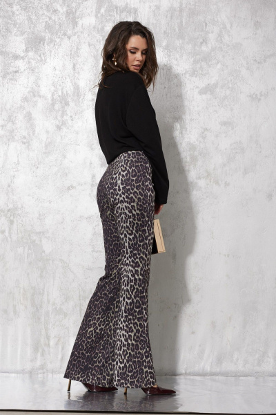 Брюки с потайной молнией и леопардовым принтом MG Wear 4137 леопард_с_блеском - фото 3