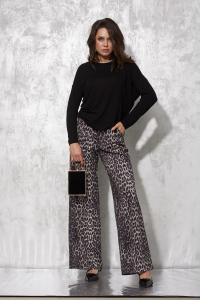 Леопардовые брюки в расцветке для стильных образов MG Wear 4138 леопард_с_блеском - фото 5