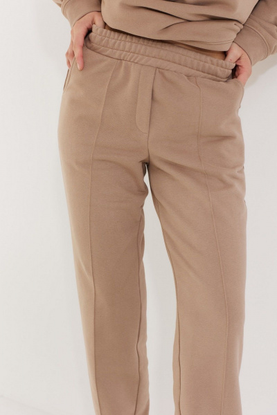 Джоггеры из трикотажа с застроченными стрелками для комфорта MG Wear 4141 бежевый - фото 5