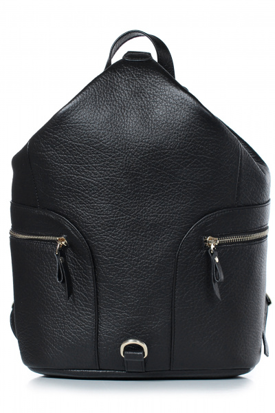 Черный кожаный рюкзак с регулируемыми ремнями для города Galanteya 15223.23с879к45 черный - фото 2
