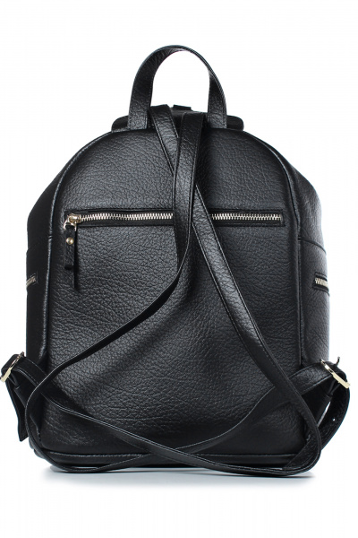 Черный кожаный рюкзак с регулируемыми ремнями для города Galanteya 15223.23с879к45 черный - фото 3