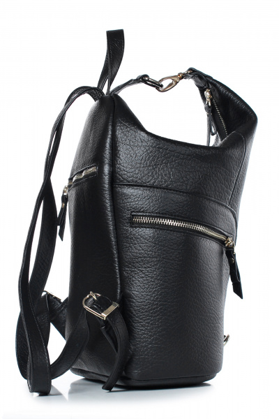 Черный кожаный рюкзак с регулируемыми ремнями для города Galanteya 15223.23с879к45 черный - фото 4