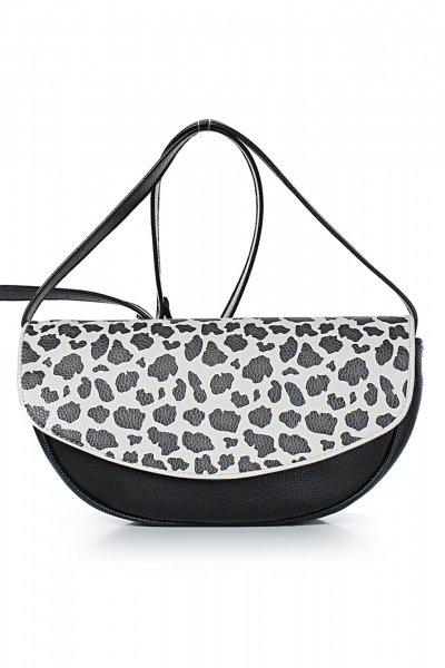 Черная экокожа, вместительная сумка с задним карманом Galanteya 26224.24с1117к45 черный/молочн - фото 2