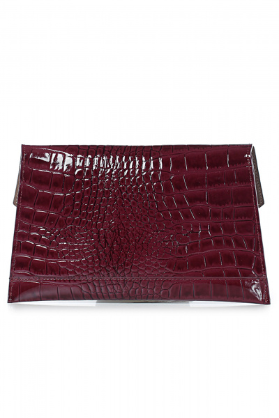 Красная кожаная сумка с клапаном и обработанными краями Galanteya 31517.23с1409к45 вишн./коричн - фото 3