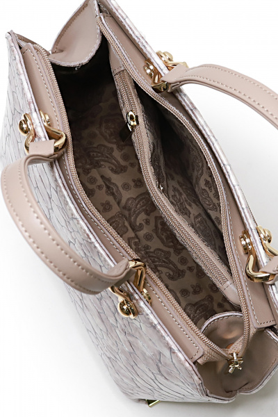 Бежевая кожаная сумка с карманами на каждый день Galanteya 47723.23с1350к45 бежев/беж.т - фото 5