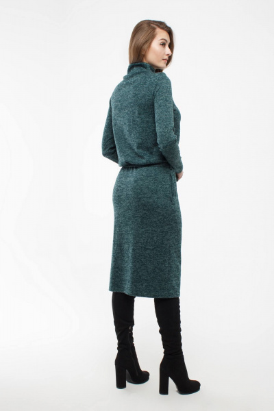 Платье-гольф из трикотажа с карманами и поясом Madech 205363 зеленый_бархат - фото 3
