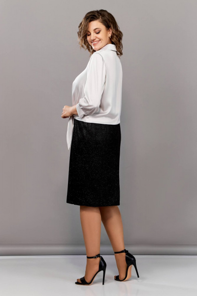 Блуза Ольга Стиль С-878 светло-серый - фото 6