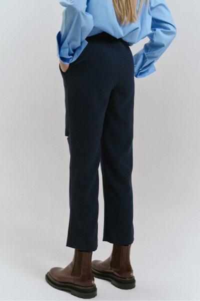 Брюки укороченные прямого силуэта с резинкой по поясу JRSy 2512 синий - фото 2