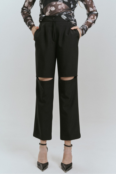 Демисезонные брюки прямого силуэта с наклонными карманами JRSy 2512 черный - фото 2