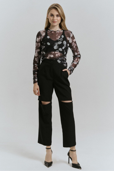 Демисезонные брюки прямого силуэта с наклонными карманами JRSy 2512 черный - фото 1