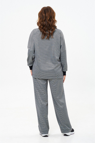 Нежный женский комплект из блузы и брюк из текстиля Liona Style 869 серый - фото 5