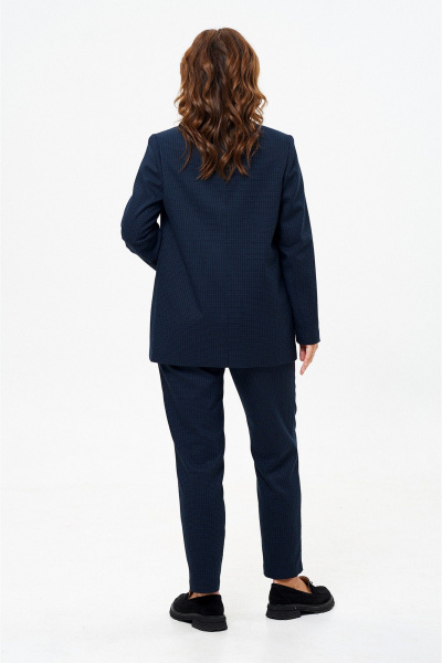 Классический костюм с жакетом и зауженными брюками из текстиля Liona Style 880 синий - фото 5