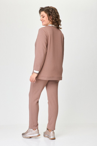 Демисезонный спортивный костюм из трикотажа и хлопка STEFANY 2086 какао - фото 5
