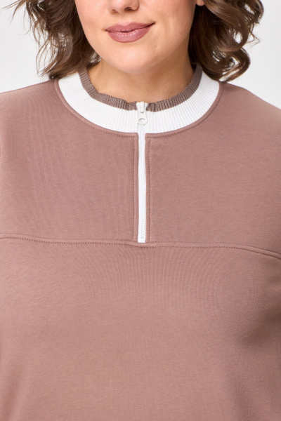 Демисезонный спортивный костюм из трикотажа и хлопка STEFANY 2086 какао - фото 4