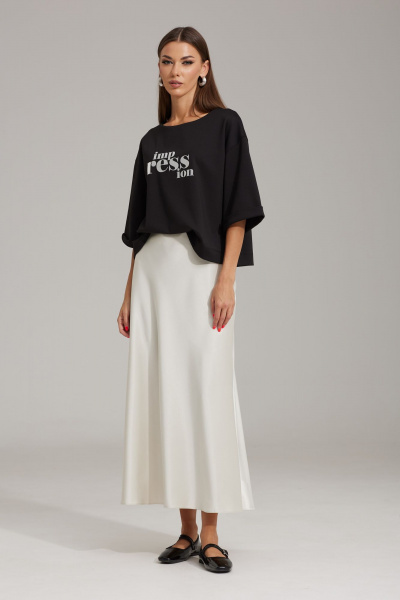 Джемпер и юбка комплект с кройом оверсайз и косой юбкой N.O.W. 1484 - фото 4