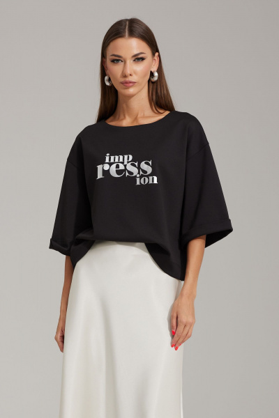 Джемпер и юбка комплект с кройом оверсайз и косой юбкой N.O.W. 1484 - фото 3