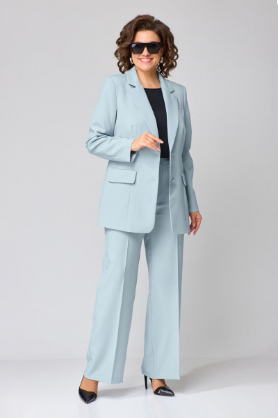 Деловой костюм жакет и брюки в прямом стиле из текстиля Орхидея 1495 - фото 1